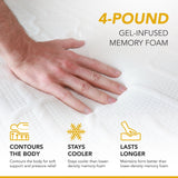 DynastyMattress CoolBreeze 12 Inch Essential Sleep Air Gel Infused Memory Foam Bed Medium Firm Queen Size - 289688