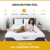 DynastyMattress CoolBreeze 12 Inch Essential Sleep Air Gel Infused Memory Foam Bed Medium Firm Queen Size - 289688