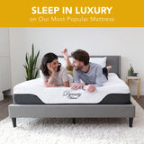 DynastyMattress CoolBreeze 12 Inch Essential Sleep Air Gel Infused Memory Foam Bed Medium Firm Queen Size - 289688