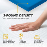 Dynasty Mattress 14.5 Inch CoolBreeze Gel Memory Plush Queen Size Foam Mattress Bed - 289691