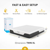 DynastyMattress CoolBreeze 12 Inch Essential Sleep Air Gel Infused Memory Foam Bed Medium Firm Twin XL Size - 299338