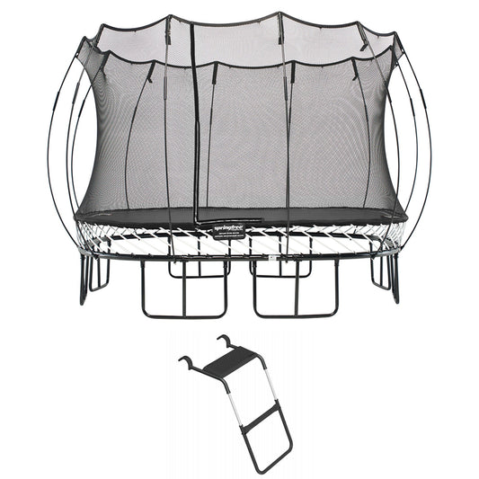 Springfree Trampoline Kids Square 11 Ft Trampoline & FlexrStep V2 Safety Ladder - 299775