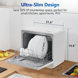 Airmsen Portable Countertop Dishwasher with Built-in Water Tank, 5 Place Settings - E4052904165