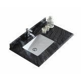 Laviva 36" Offset Countertop with Rectangular Sink - Left - 313613-36-BW