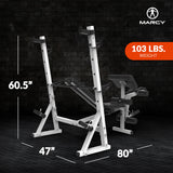 Marcy Weight Bench, Home Gym Exercise Equipment Workout Machine, White(Open Box) - 399882