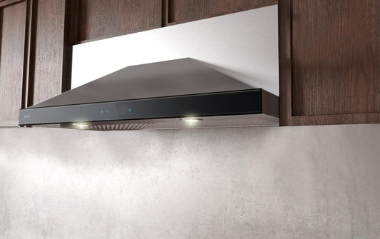 Elica - MODENA - Techne - 36" W x 20" D x 9" H, Stainless & Black Glass - UNDERCABINET HOODS -EMD536S3