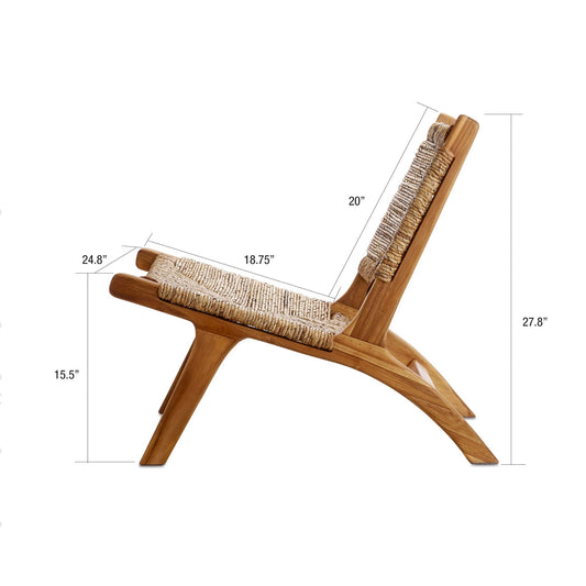 texxture Copenhagen Banana Tree Bark Chair, Wood Legs, Home Furniture, Natural - 388575