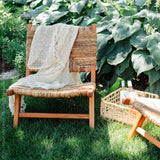 texxture Copenhagen Banana Tree Bark Chair, Wood Legs, Home Furniture, Natural - 388575