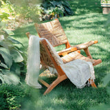 texxture Copenhagen Banana Tree Bark Chair, Wood Legs, Home Furniture, Natural - 388575