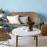 texxture Ormond Woven Rattan Settee with Metal Legs, Home Furniture, Natural - 388582