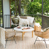 texxture Ormond Woven Rattan Settee with Metal Legs, Home Furniture, Natural - 388582