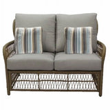 Four Seasons Courtyard Positano Wicker Cushioned Loveseat w/ 2 Accessory Pillows - 396087
