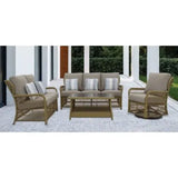 Four Seasons Courtyard Positano Wicker Cushioned Loveseat w/ 2 Accessory Pillows - 396087