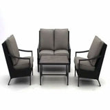 Four Seasons Courtyard Wilmette 4 Piece Sleek Deep Seating Chat Set, Neutral - 396101