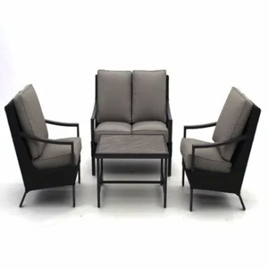 Four Seasons Courtyard Wilmette 4 Piece Sleek Deep Seating Chat Set, Neutral - 396101