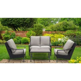 Four Seasons Courtyard Wilmette 4 Piece Sleek Deep Seating Chat Set, Neutral - 396101