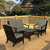 Four Seasons Courtyard Wilmette 4 Piece Sleek Deep Seating Chat Set, Neutral - 396101
