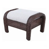 Four Seasons Courtyard Montego Bay Set of 2 Ottomans with Ivory Olefin Cushions - 396115