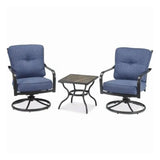 Four Seasons Courtyard Beaumont 3 Piece Deep Seating Patio Chat Set, Denim/Brown - 396116