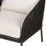 Four Seasons Courtyard 3 Piece Chat Set with Woven Rope Design, Black - 396129