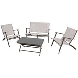 Four Seasons Courtyard Novara 4 Piece Steel Folding Outdoor Conversation Set - 396146