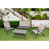 Four Seasons Courtyard Novara 4 Piece Steel Folding Outdoor Conversation Set - 396146