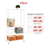 Origami 3 Pack Folding Steel Storage Rack, Adjustable Shelves, R2 Series, White - 415217
