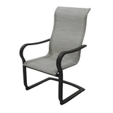Four Seasons Courtyard C-Spring Sling Fabric Outdoor Chair, Gray, 4 Pack - 405162
