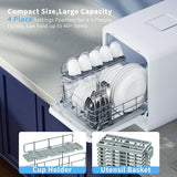 Airmsen Portable Countertop Dishwasher with Built-in Water Tank, 3 Place Settings - E4042741168