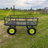 Yard Tuff Jumbo Wagon Steel Mesh Deck Utility Outdoor Yard Cart, 34 x 52 Inch - 409709