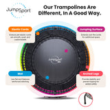 JumpSport 550 PRO CE Workout Rebounder for Adults, 44" Fitness Trampoline, Black - 414166