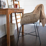 texxture Ormond Woven Rattan Dining Chair Metal Legs for Home Furniture, Natural - 414538