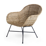 texxture Ormond Woven Rattan Patio and Lounge Chair with Metal Legs, Natural - 414540