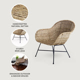 texxture Ormond Woven Rattan Patio and Lounge Chair with Metal Legs, Natural - 414540