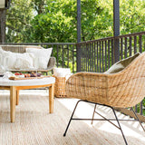 texxture Ormond Woven Rattan Patio and Lounge Chair with Metal Legs, Natural - 414540