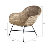 texxture Ormond Woven Rattan Patio and Lounge Chair with Metal Legs, Natural - 414540