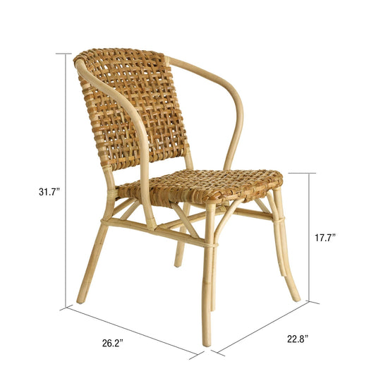 texxture 2 Pack Lilas Woven Rattan Bistro Chairs for Home Furniture, Natural - 414543