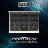 Kucht Professional 36" 5.2 cu. ft. Propane Gas Range in Black with True Simmer Burners - KFX3600X/LP-BK