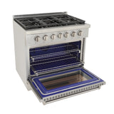 Kucht Professional 36 in. 5.2 cu ft. Natural Gas Range - KFX360-S
