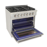 Kucht Professional 36 in. 5.2 cu ft. Propane Gas Range - KFX360/LP-S