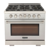 Kucht Professional 36 in. 5.2 cu ft. Natural Gas Range - KFX360-S