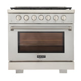 Kucht Professional 36 in. 5.2 cu ft. Propane Gas Range - KFX360/LP-S