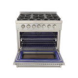 Kucht 48" Pro-Style Natural Gas Dual Fuel Range with 4 Burners in Stainless Steel - KDF482-S