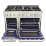 Kucht Appliance Package - 48 inch Propane Gas Range in Stainless Steel and Wall Range Hood - AP-KFX480/LP