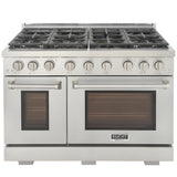 Kucht Appliance Package - 48 inch Propane Gas Range in Stainless Steel and Wall Range Hood - AP-KFX480/LP