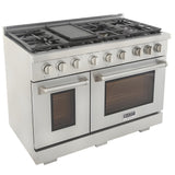 Kucht Professional 48" 6.7 cu. ft. Natural Gas Range in Stainless Steel with True Simmer Burners - KFX4800X-S