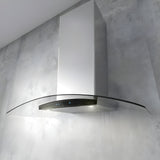 Elica - COMO - Techne - 30" W x 19 11/16" D x 1 15/16" H, Stainless & Black Glass + Clear Glass Canopy - Wall Mount Hoods - ECM630S3