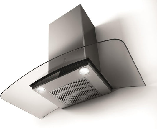 Elica - COMO - Techne - 36" W x 19 11/16" D x 1 15/16" H, Stainless & Black Glass + Clear Glass Canopy - Wall Mount Hoods - ECM636S3