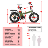 Sunpie Straight Rods Electric Bike, 36V 10Ah 500W Motor 20''x4.0 Fat Tire 25 Mph 7 Speed Shifter Removable Lithium-ion Battery - EG-YX01