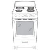 HOTPOINT RAS240DMWW Hotpoint 24" Electric Free-Standing Front-Control Range - RAS240DMWW-KT